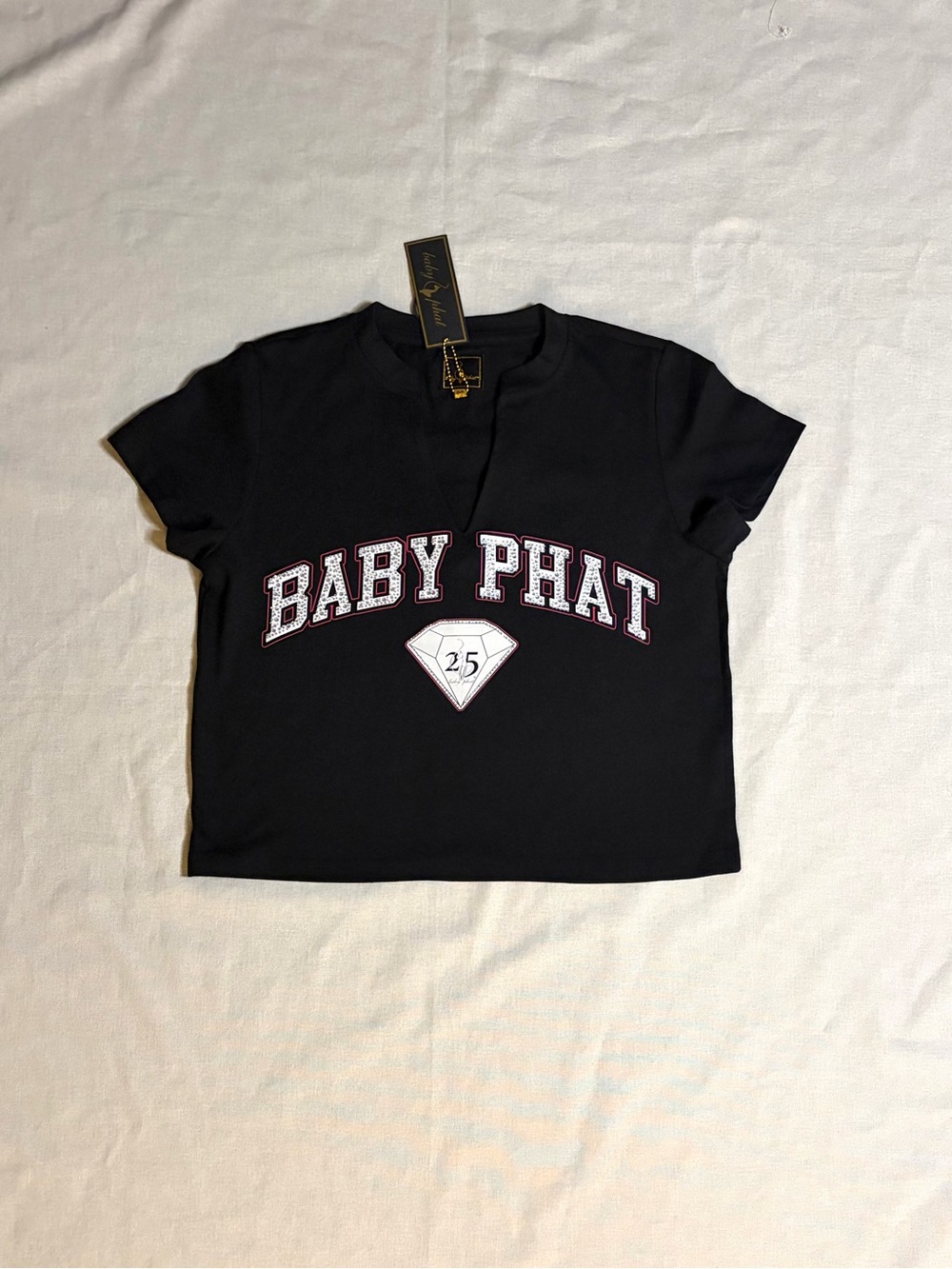 Baby Phat Black V Neck Tee